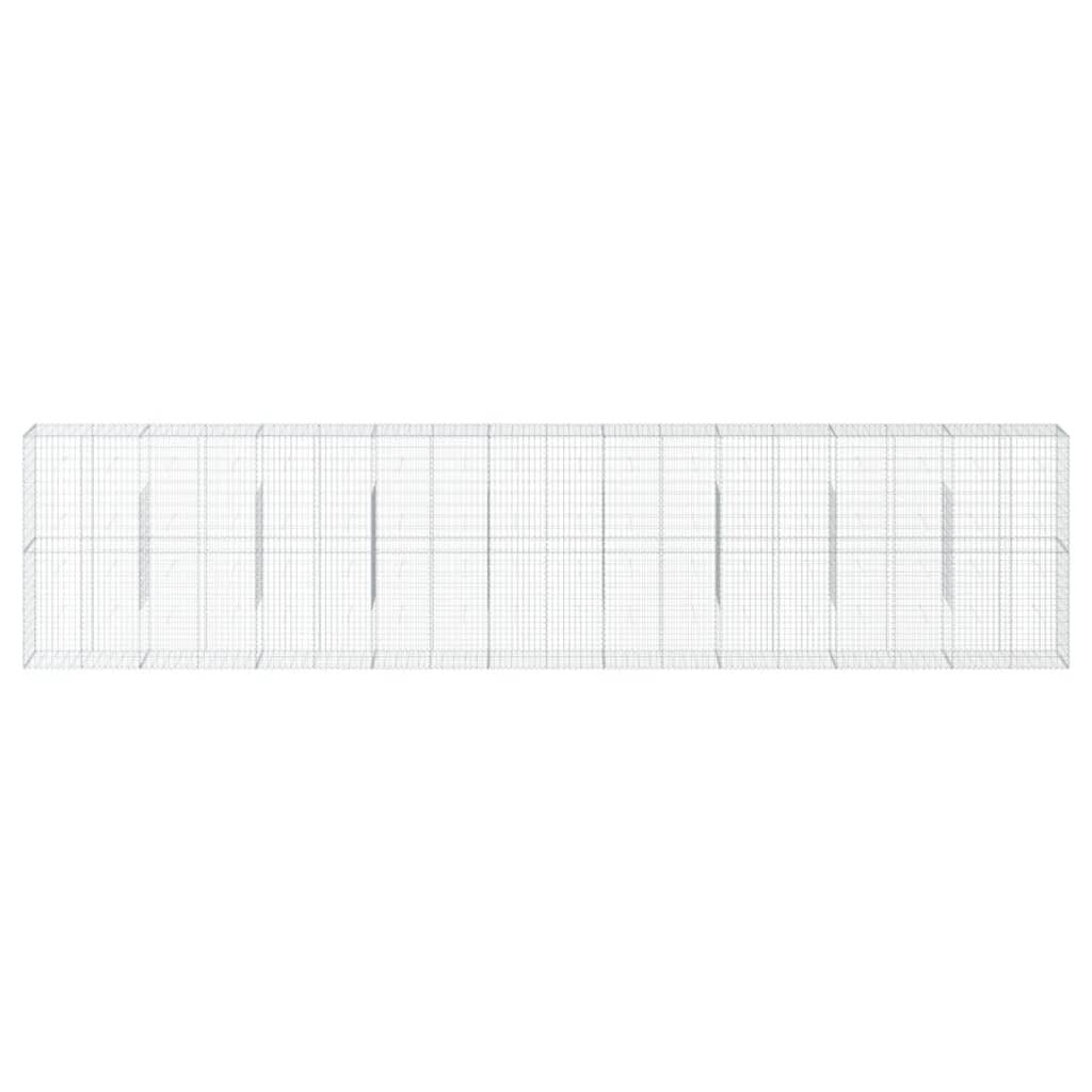 vidaXL Gabione mit Deckel 900x50x200 cm Verzinktes Eisen