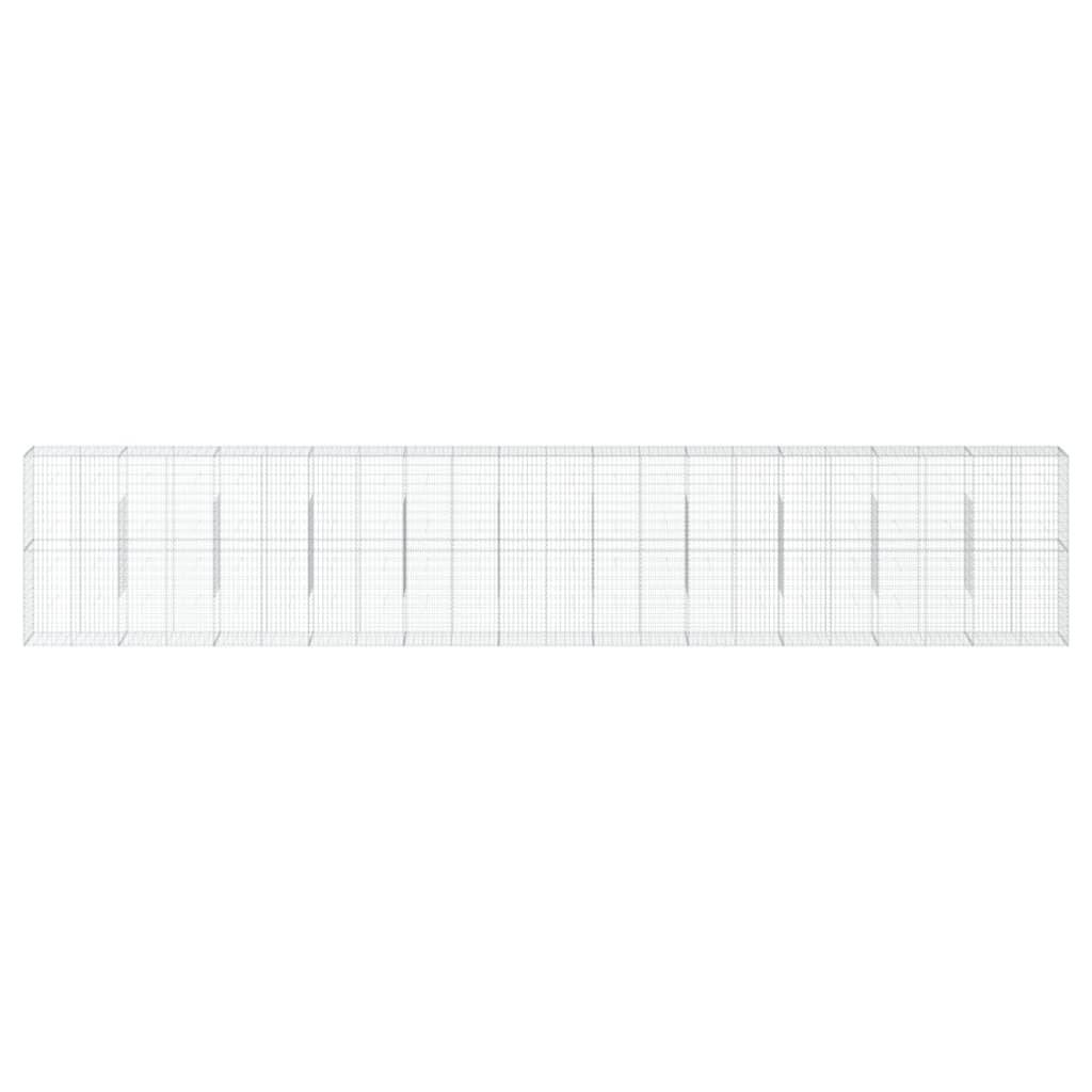 vidaXL Gabione mit Deckel 1100x50x200 cm Verzinktes Eisen