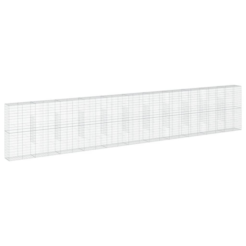 vidaXL Gabione mit Deckel 1100x50x200 cm Verzinktes Eisen