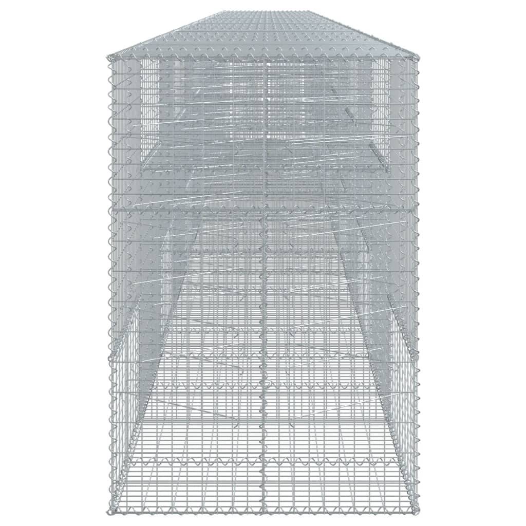 vidaXL Gabione mit Deckel 1200x100x150 cm Verzinktes Eisen