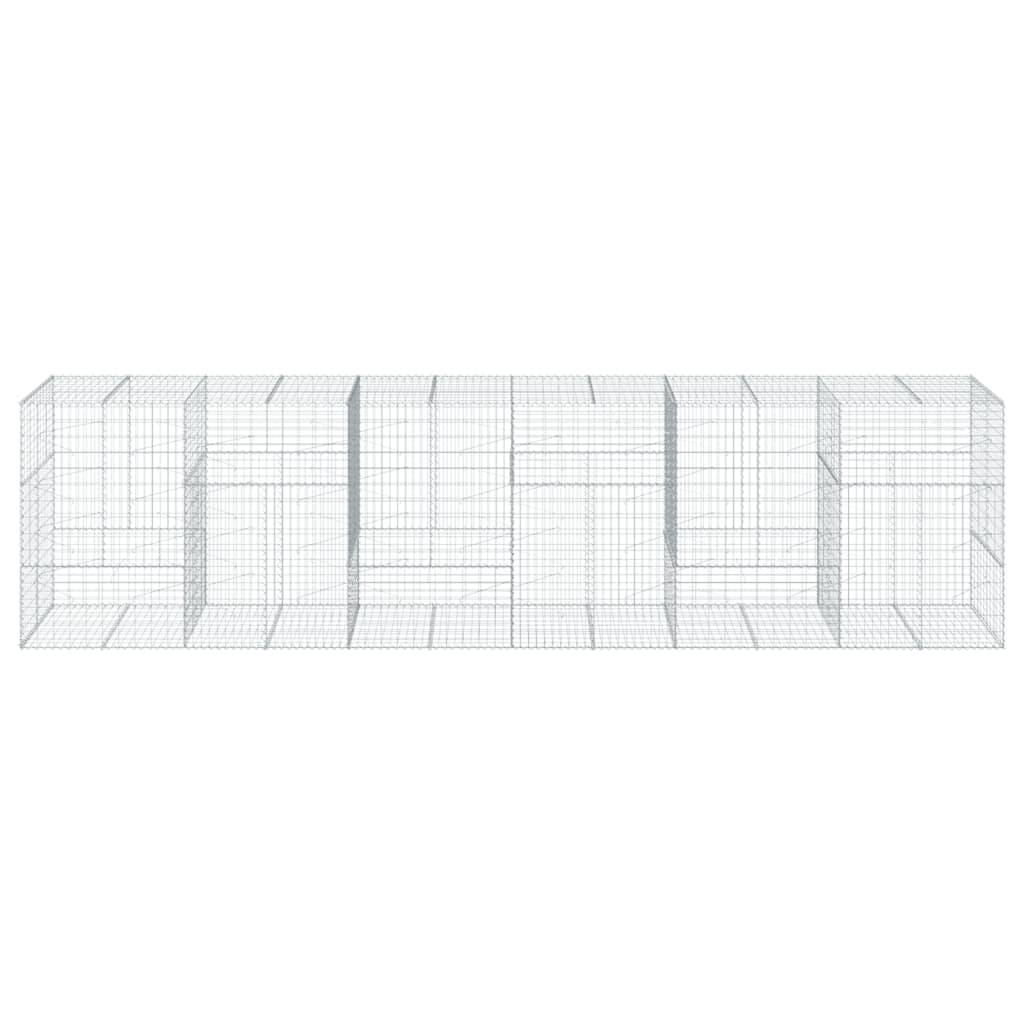 vidaXL Gabione mit Deckel 600x100x150 cm Verzinktes Eisen