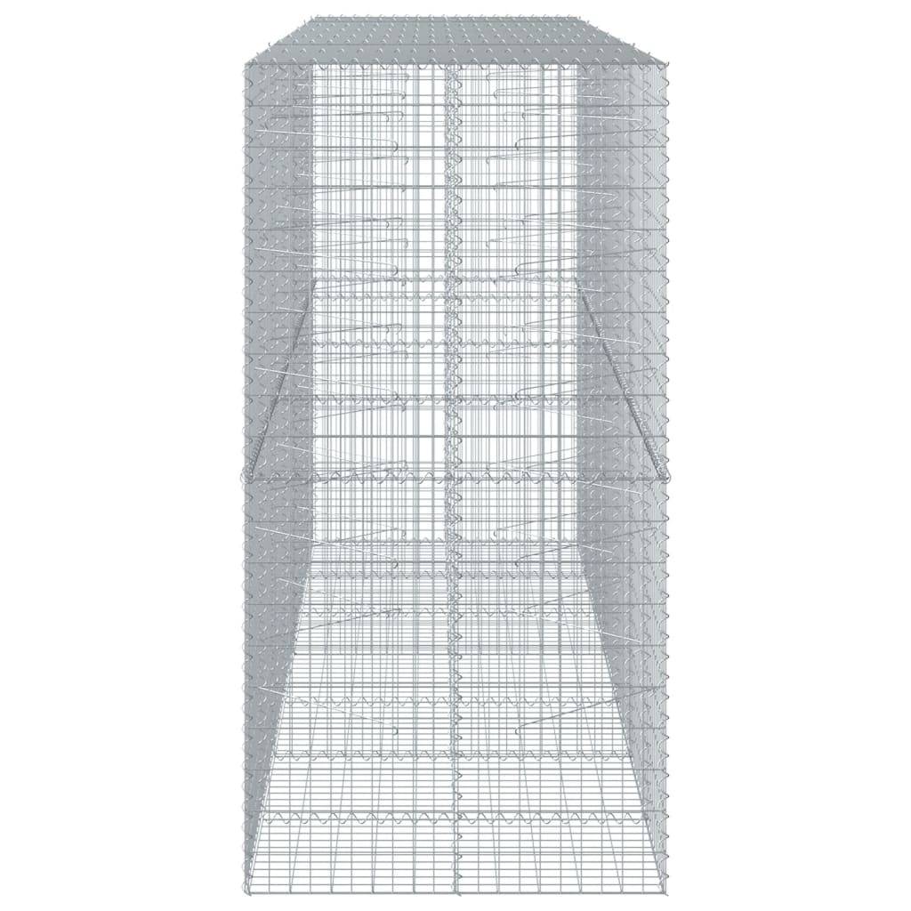 vidaXL Gabione mit Deckel 350x100x200 cm Verzinktes Eisen