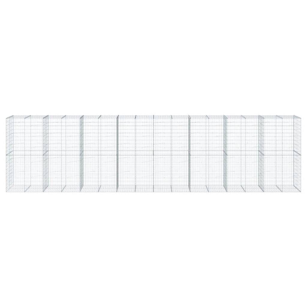 vidaXL Gabione mit Deckel 800x100x200 cm Verzinktes Eisen