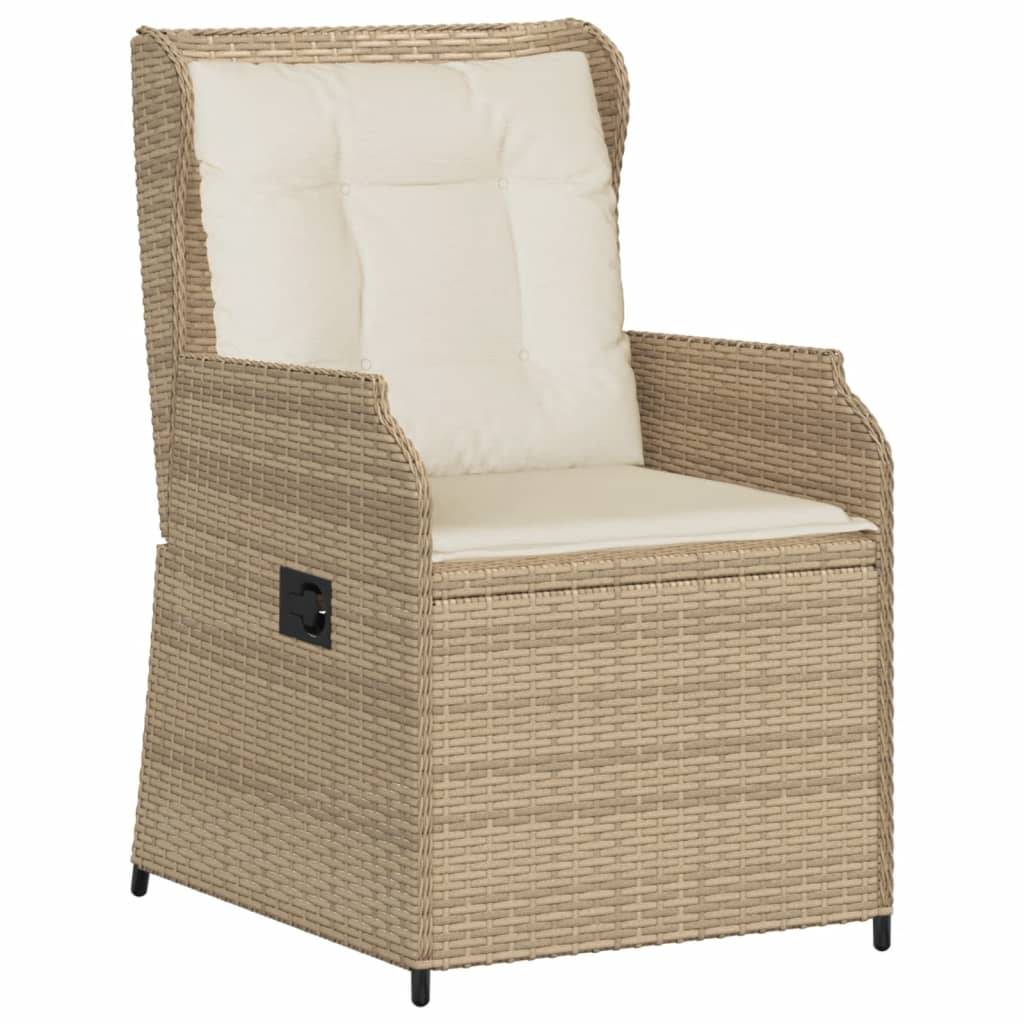 vidaXL 5-tlg. Garten-Lounge-Set mit Kissen Beige Poly Rattan
