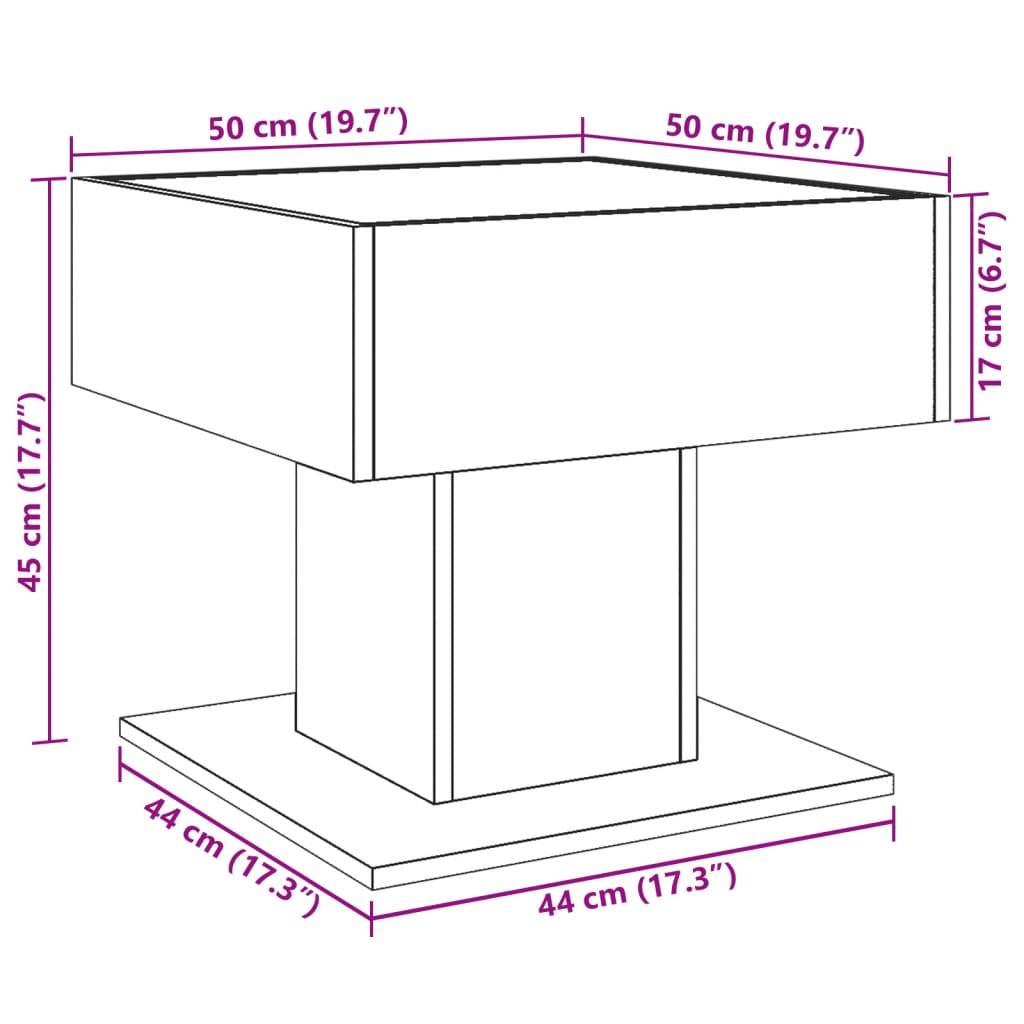 vidaXL LED-Couchtisch Betongrau 50x50x45 cm Holzwerkstoff