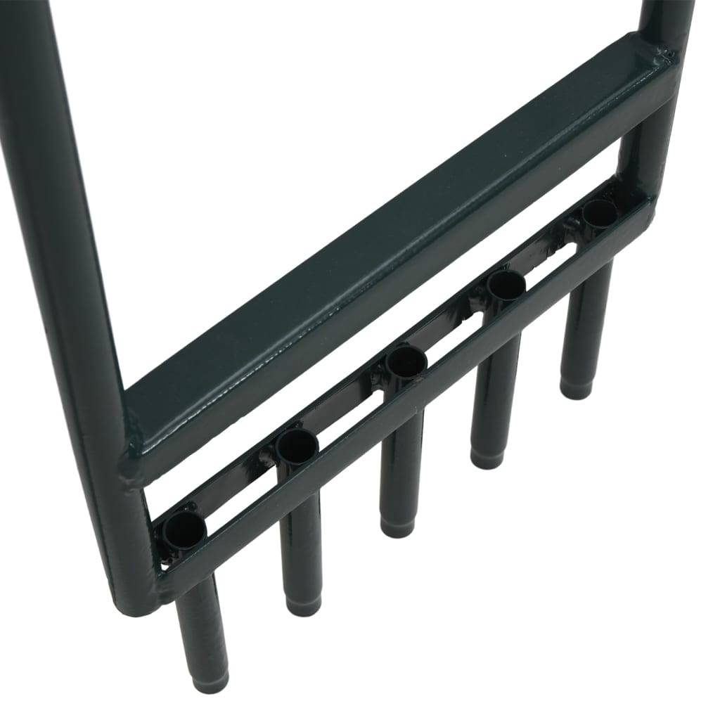 vidaXL Rasenlüfter mit 5 Hohlzinken Grün Pulverbeschichteter Stahl