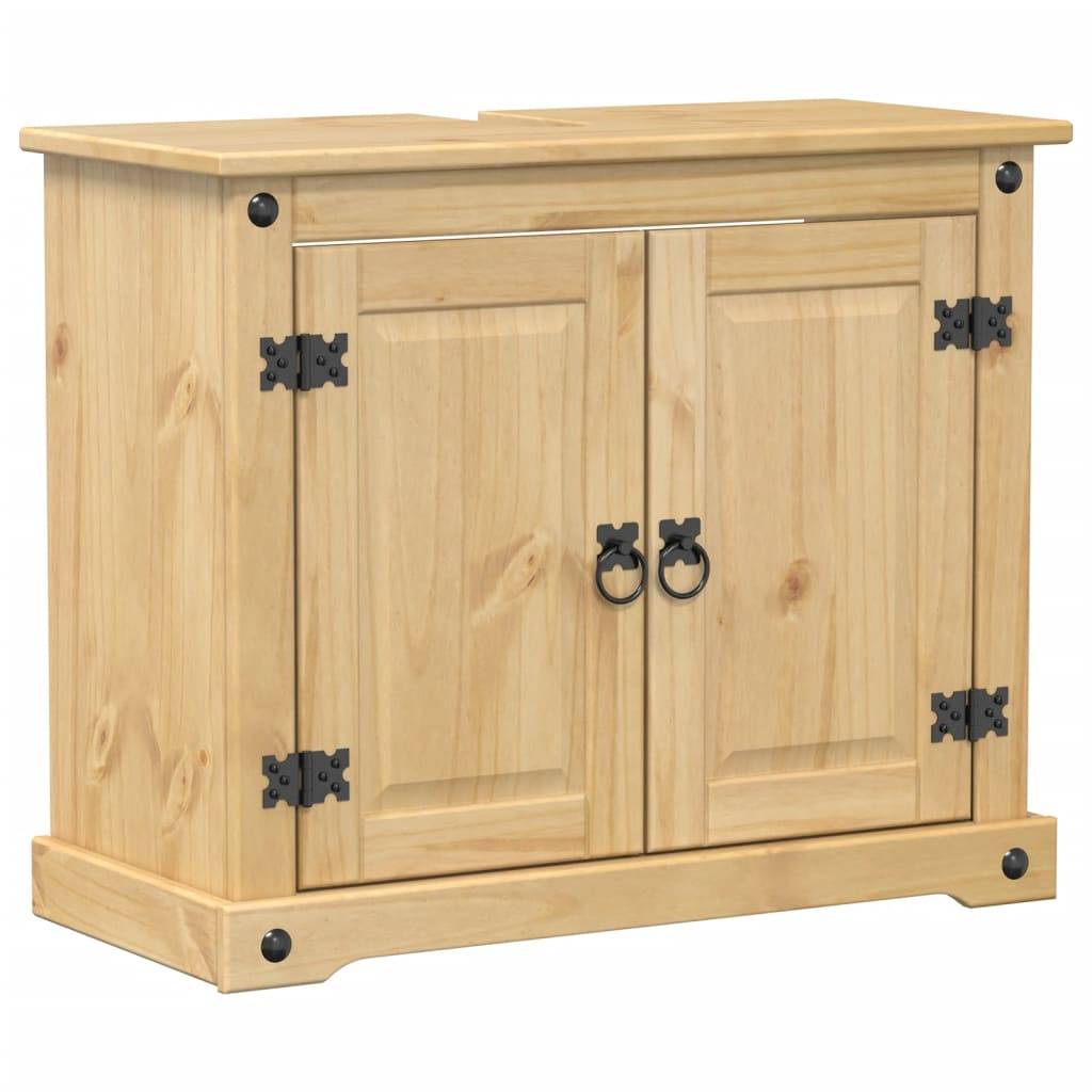 vidaXL Waschbeckenunterschrank Corona 73x33x60 cm Massivholz Kiefer