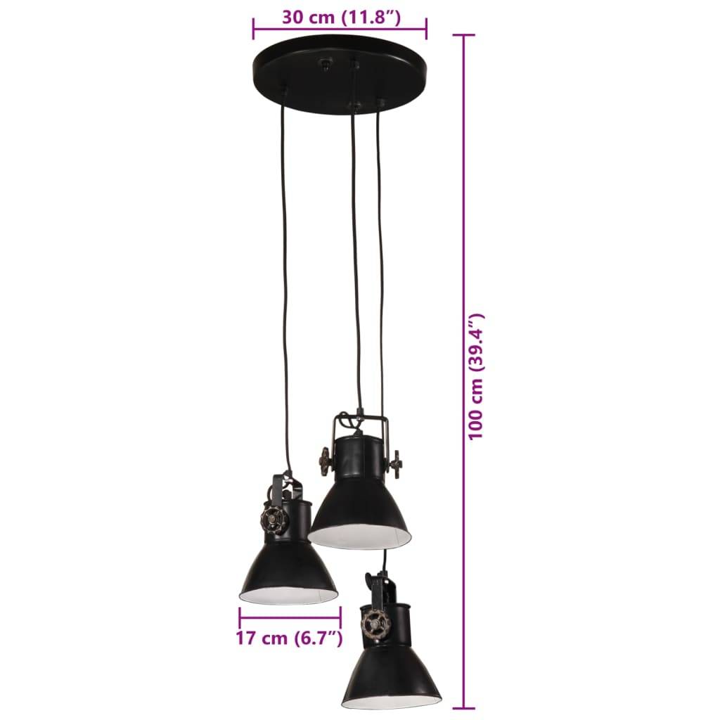 vidaXL Hängelampe 25 W Schwarz 30x30x100 cm E27