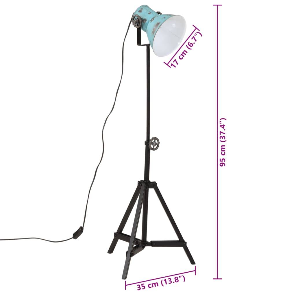vidaXL Stehleuchte 25 W Blau 35x35x65/95 cm E27