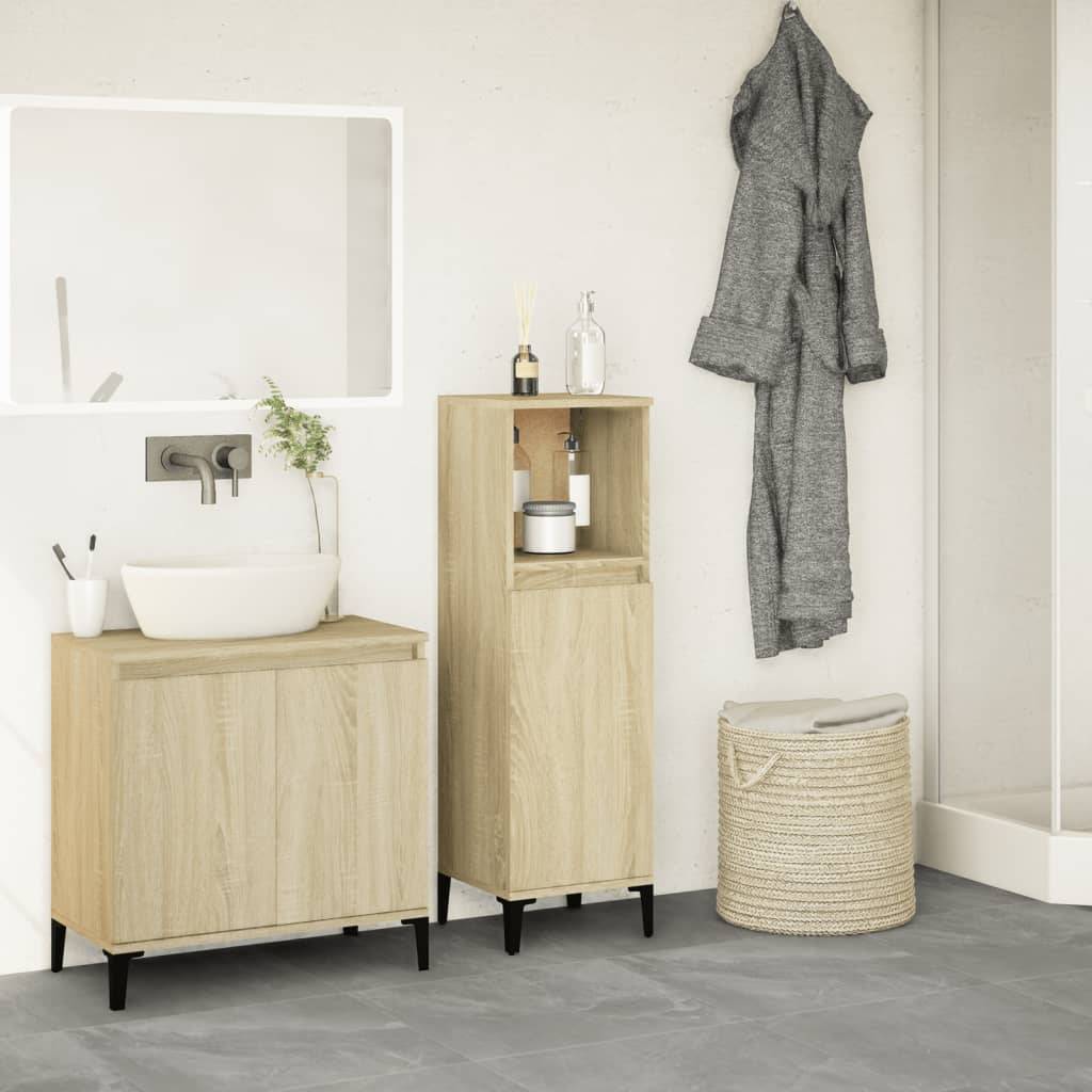 vidaXL Badschrank Sonoma-Eiche 30x30x100 cm Holzwerkstoff