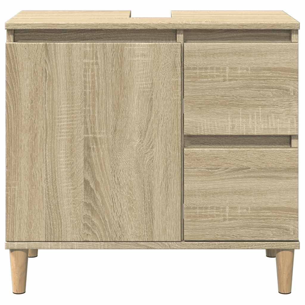 vidaXL Badschrank Sonoma-Eiche 65x33x60 cm Holzwerkstoff