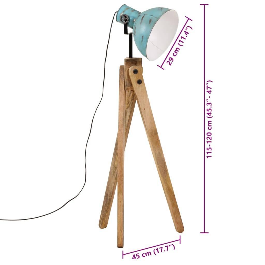vidaXL Stehleuchte 25 W Blau 45x45x120 cm E27