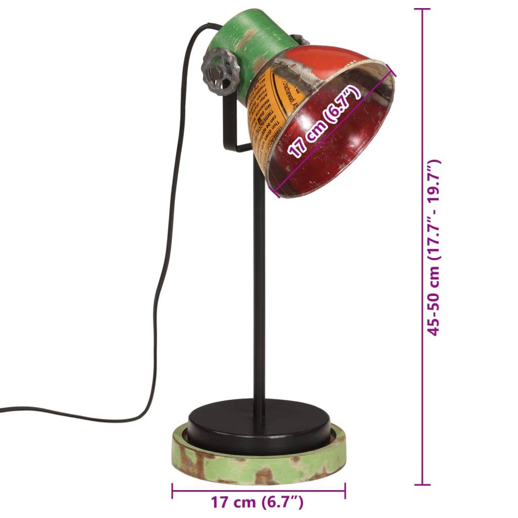 vidaXL Schreibtischlampe 25 W Mehrfarbig 17x17x50 cm E27