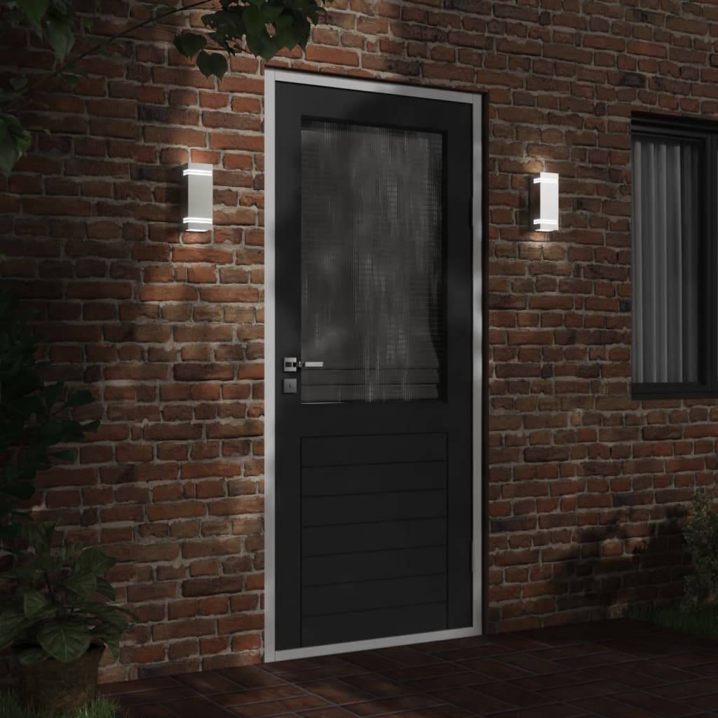 vidaXL Außenwandleuchten 2 Stk. Silbern Edelstahl