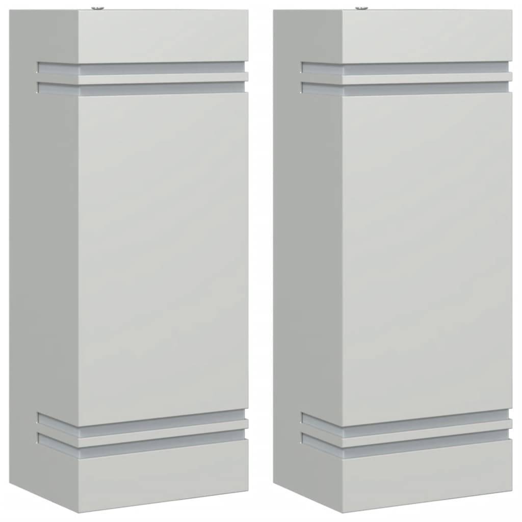 vidaXL Außenwandleuchten 2 Stk. Silbern Edelstahl