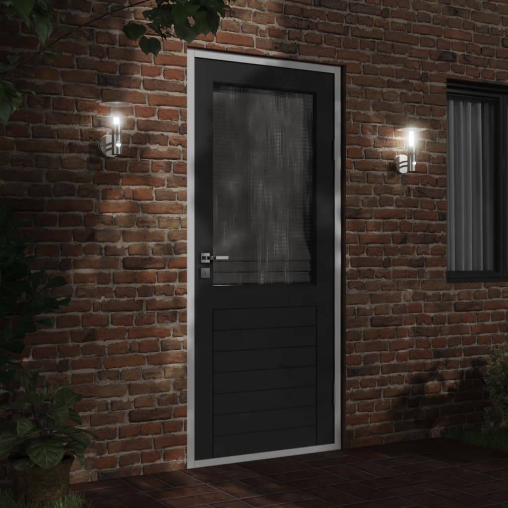 vidaXL Außenwandleuchten mit Bewegungsmelder 2 Stk. Silbern Edelstahl