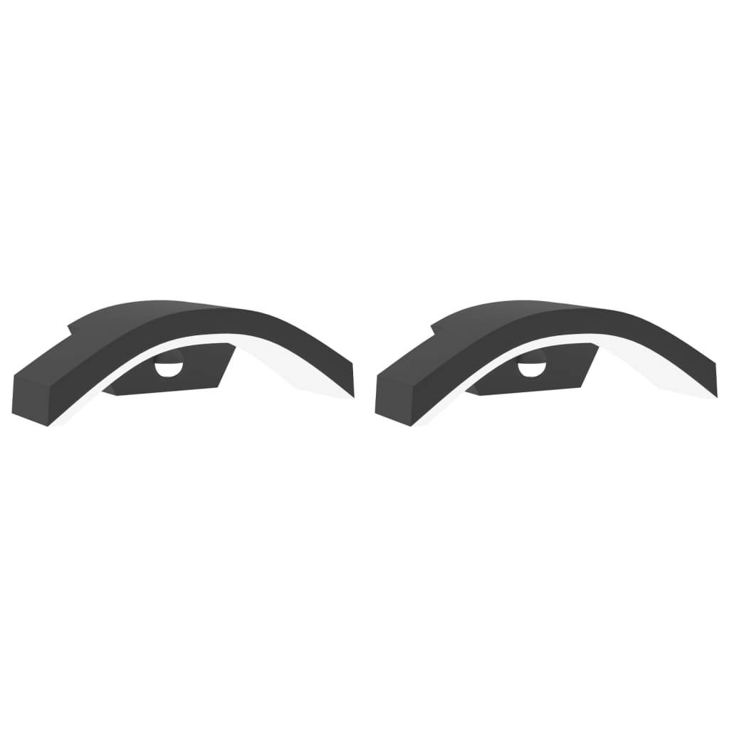 vidaXL LED-Außenwandleuchten mit Sensor 2 Stk. Schwarz Aludruckguss