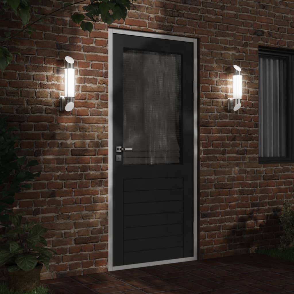 vidaXL Außenwandleuchten 2 Stk. Silbern Edelstahl