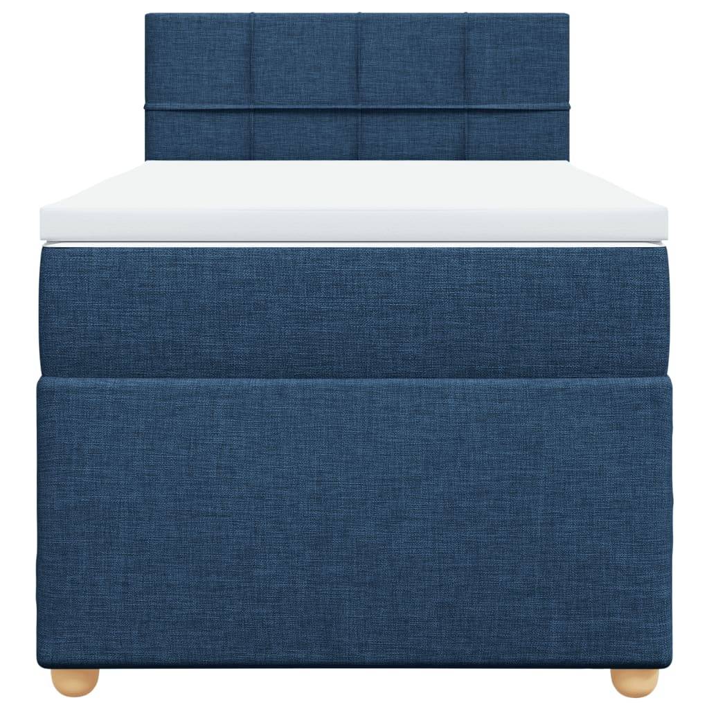 vidaXL Boxspringbett mit Matratze Blau 80x200 cm Stoff