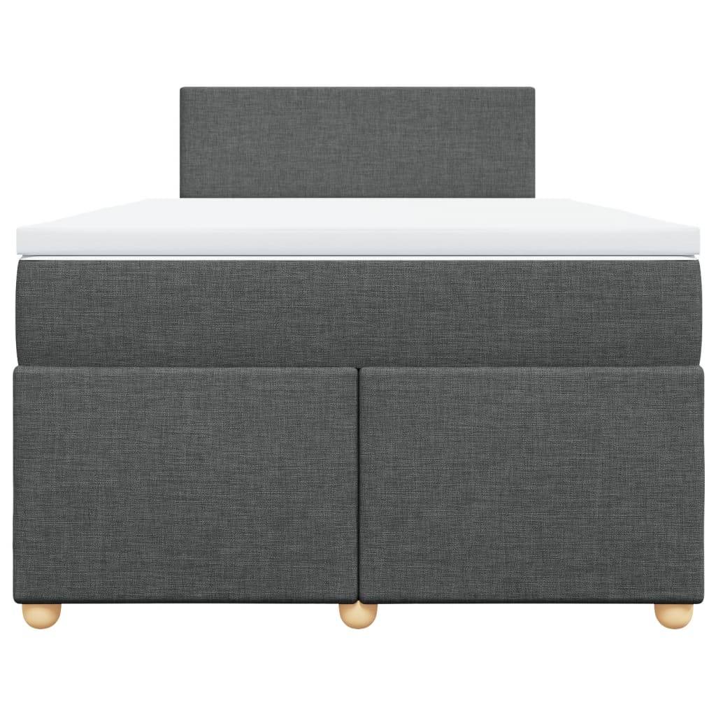 vidaXL Boxspringbett mit Matratze Dunkelgrau 120x190 cm Stoff