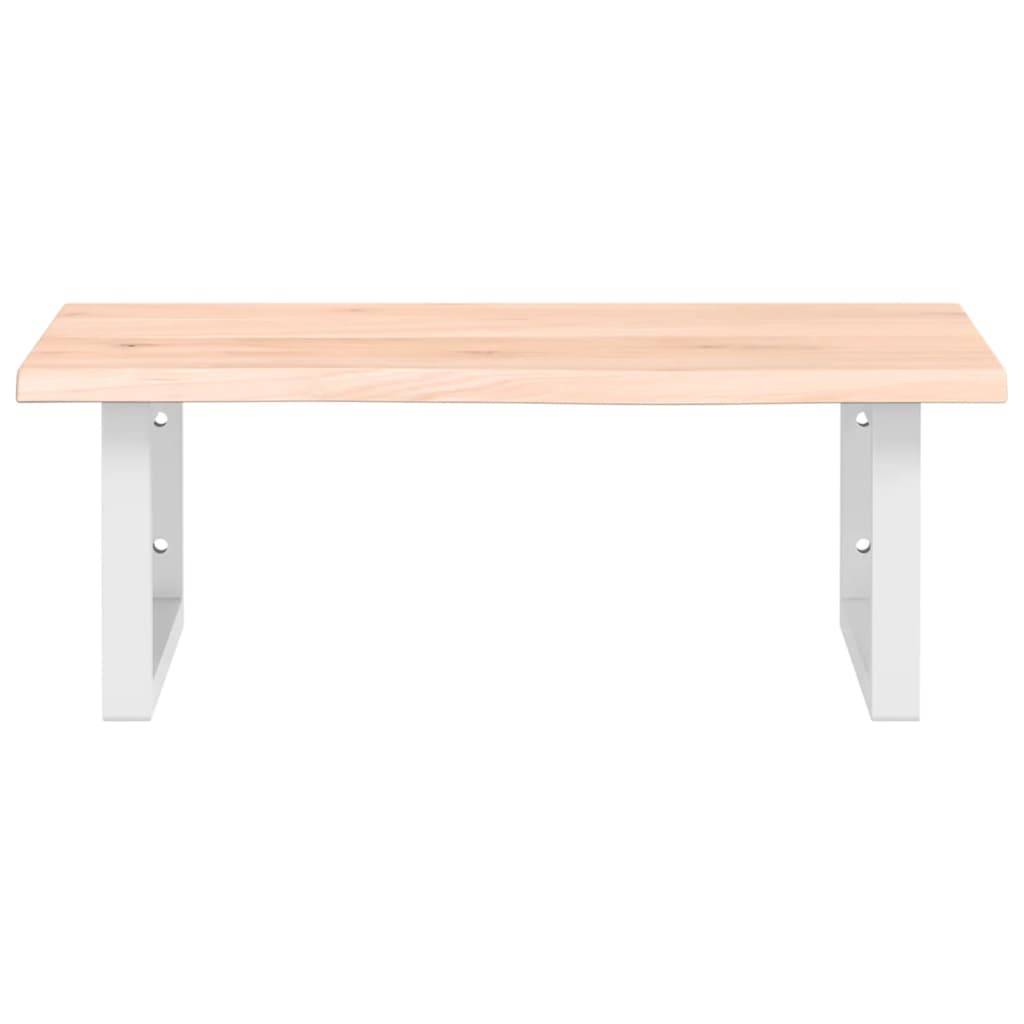 vidaXL Waschtischplatte mit Halterung Stahl und Massivholz Eiche