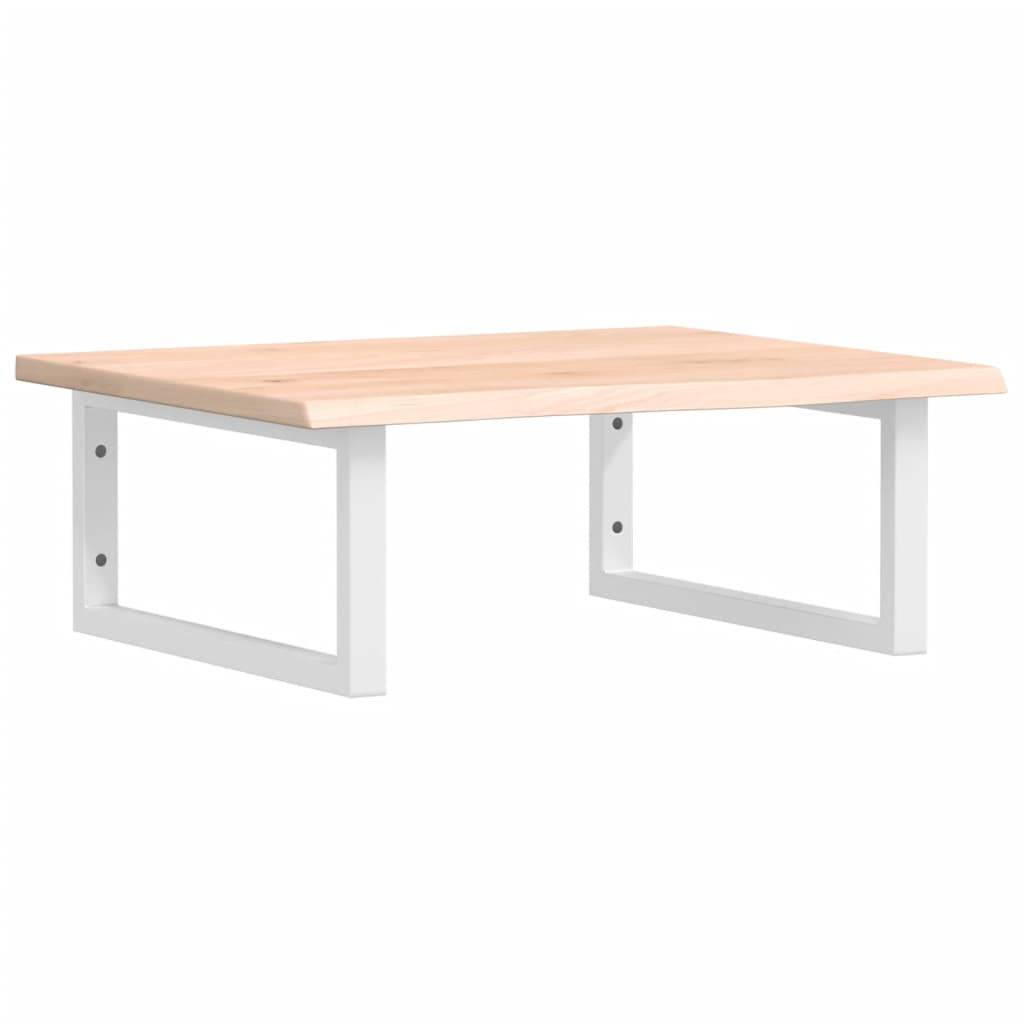 vidaXL Waschtischplatte mit Halterung Stahl und Massivholz Eiche