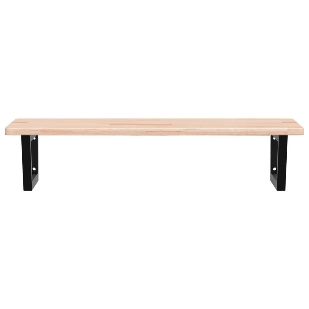 vidaXL Waschtischplatte mit Halterung Stahl und Massivholz Eiche