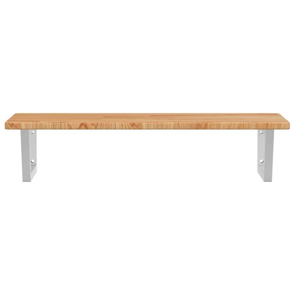 vidaXL Waschtischplatte mit Halterung Stahl und Massivholz Eiche