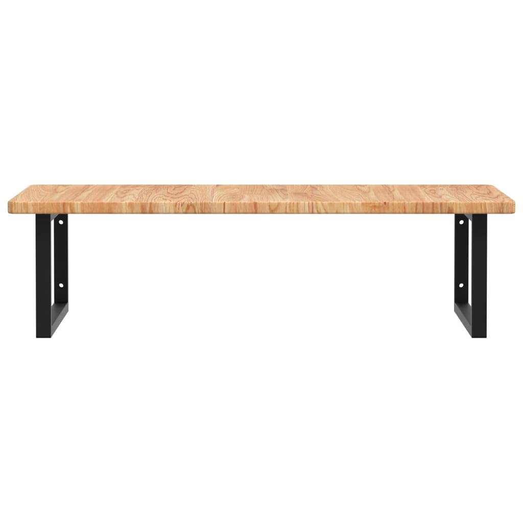 vidaXL Waschtischplatte mit Halterung Stahl und Massivholz Eiche