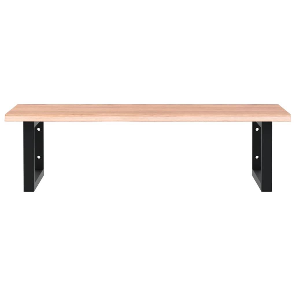 vidaXL Waschtischplatte mit Halterung Stahl und Massivholz Eiche