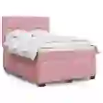 vidaXL Boxspringbett mit Matratze Rosa 160x200 cm Samt vidaXL Boxspringbett mit Matratze Rosa 160x200 cm Samt