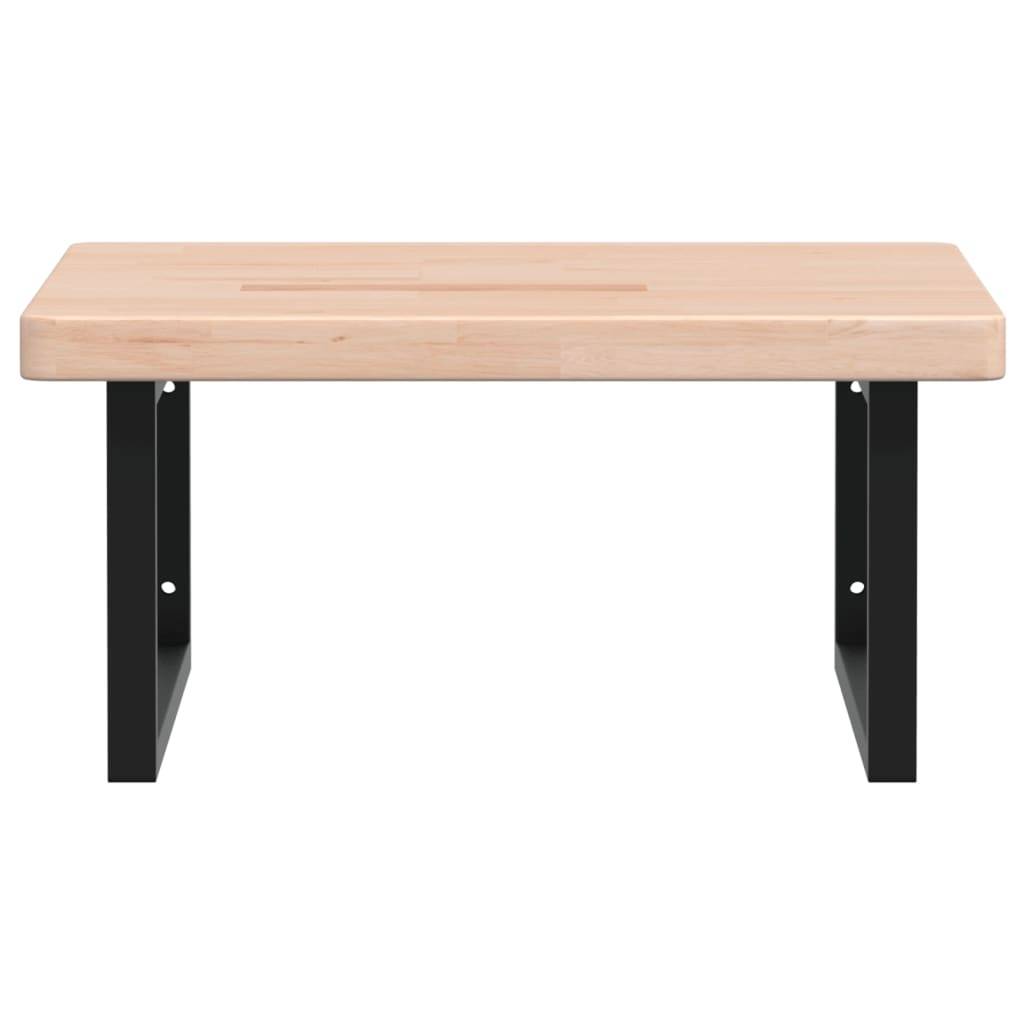 vidaXL Waschtischplatte mit Halterung Stahl und Massivholz Eiche