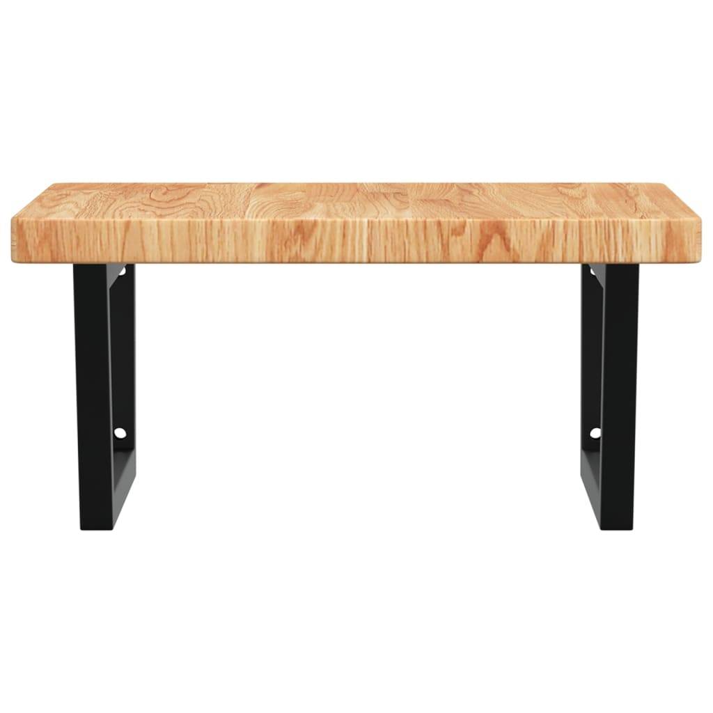 vidaXL Waschtischplatte mit Halterung Stahl und Massivholz Eiche