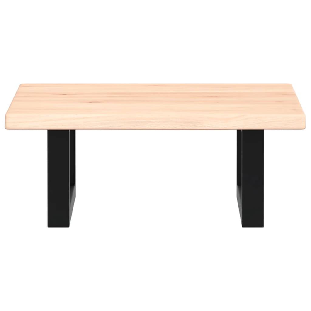vidaXL Waschtischplatte mit Halterung Stahl und Massivholz Eiche