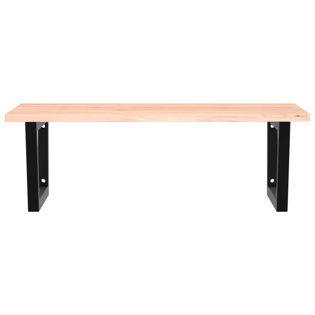 vidaXL Waschtischplatte mit Halterung Stahl und Massivholz Eiche