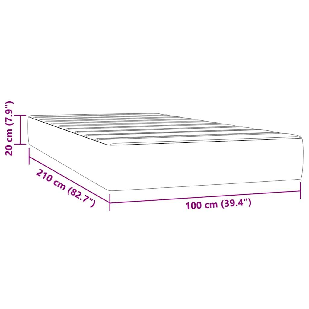 vidaXL Taschenfederkernmatratze Schwarz 100x210x20 cm Samt