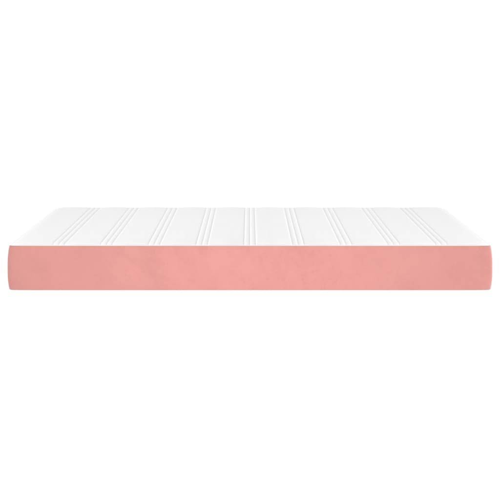 vidaXL Taschenfederkernmatratze Rosa 120x200x20 cm Samt