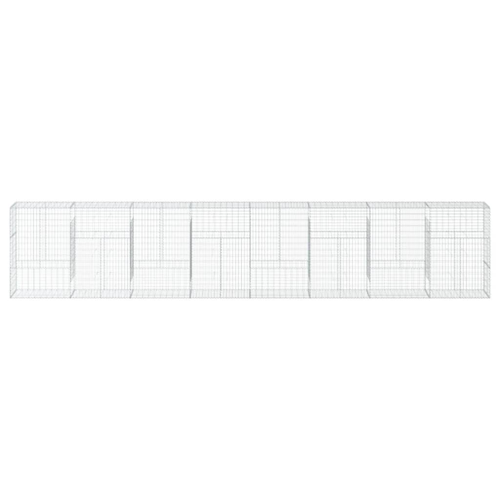 vidaXL Gabione mit Deckel 800x50x150 cm Verzinktes Eisen