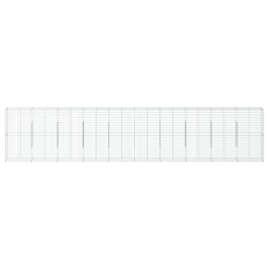 vidaXL Gabione mit Deckel 1000x50x200 cm Verzinktes Eisen