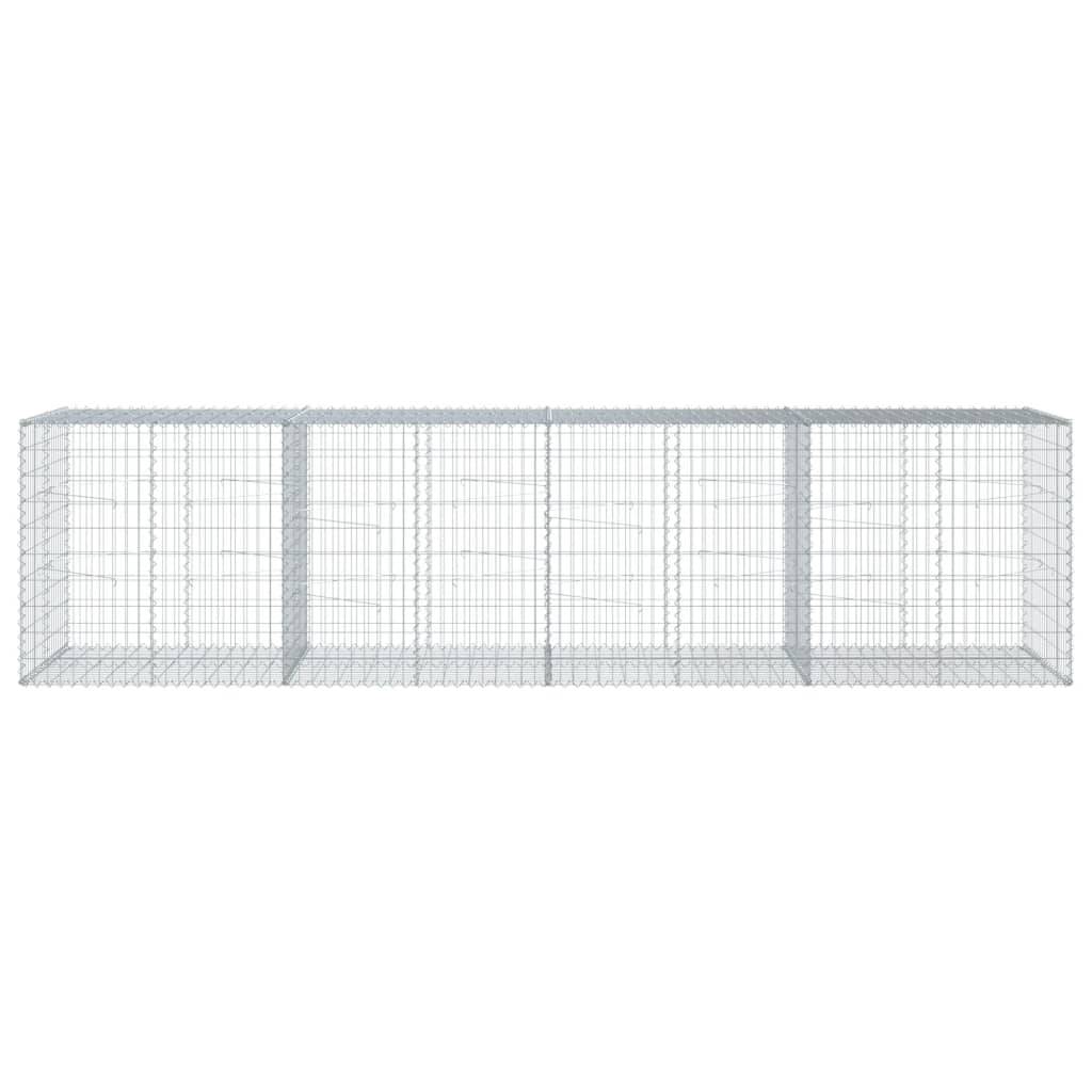 vidaXL Gabione mit Deckel 400x100x100 cm Verzinktes Eisen