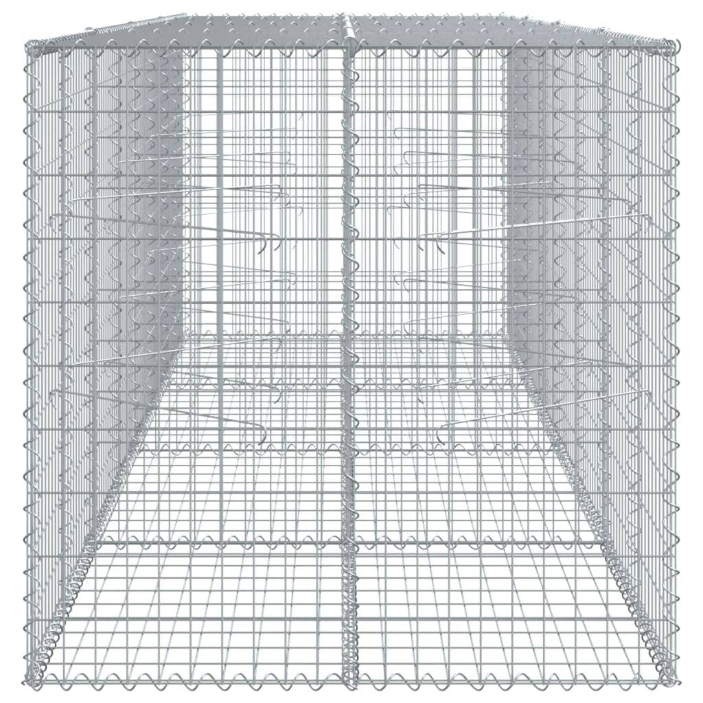 vidaXL Gabione mit Deckel 400x100x100 cm Verzinktes Eisen