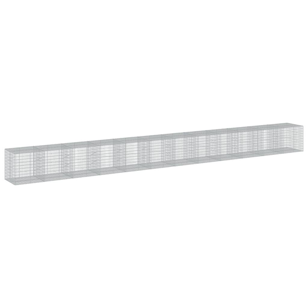 vidaXL Gabione mit Deckel 1200x100x100 cm Verzinktes Eisen