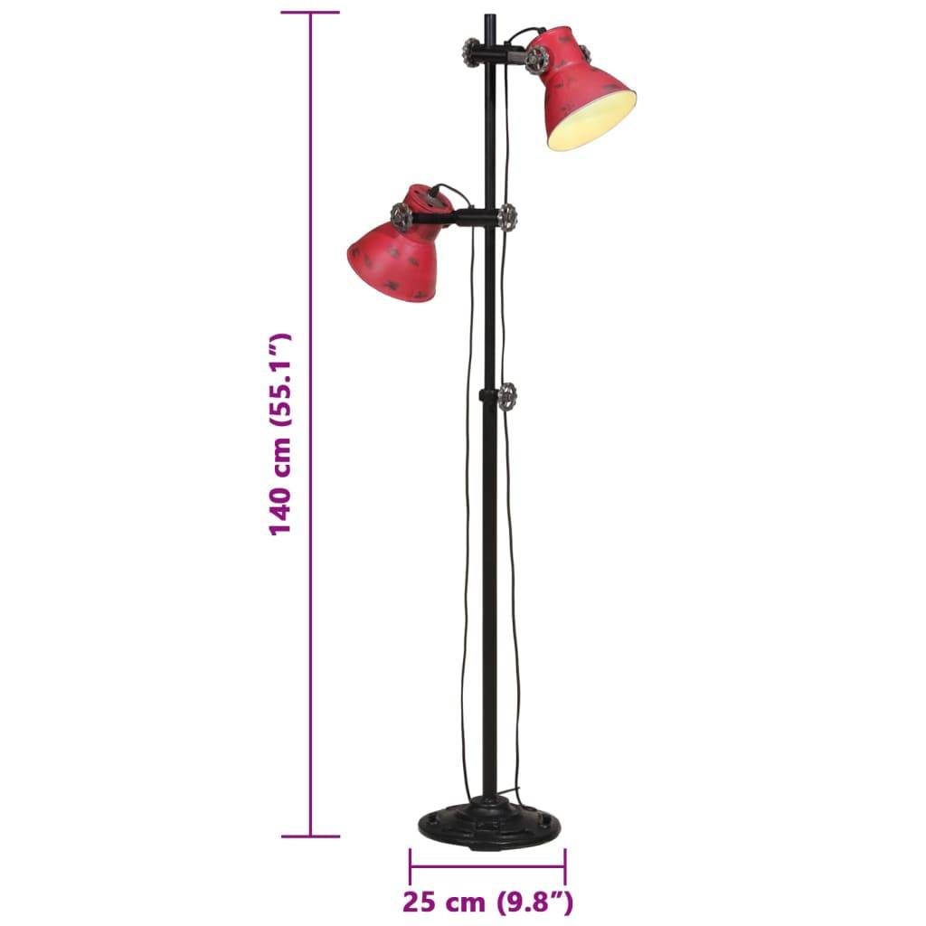 vidaXL Stehleuchte 25 W Rot 25x25x90/140 cm E27