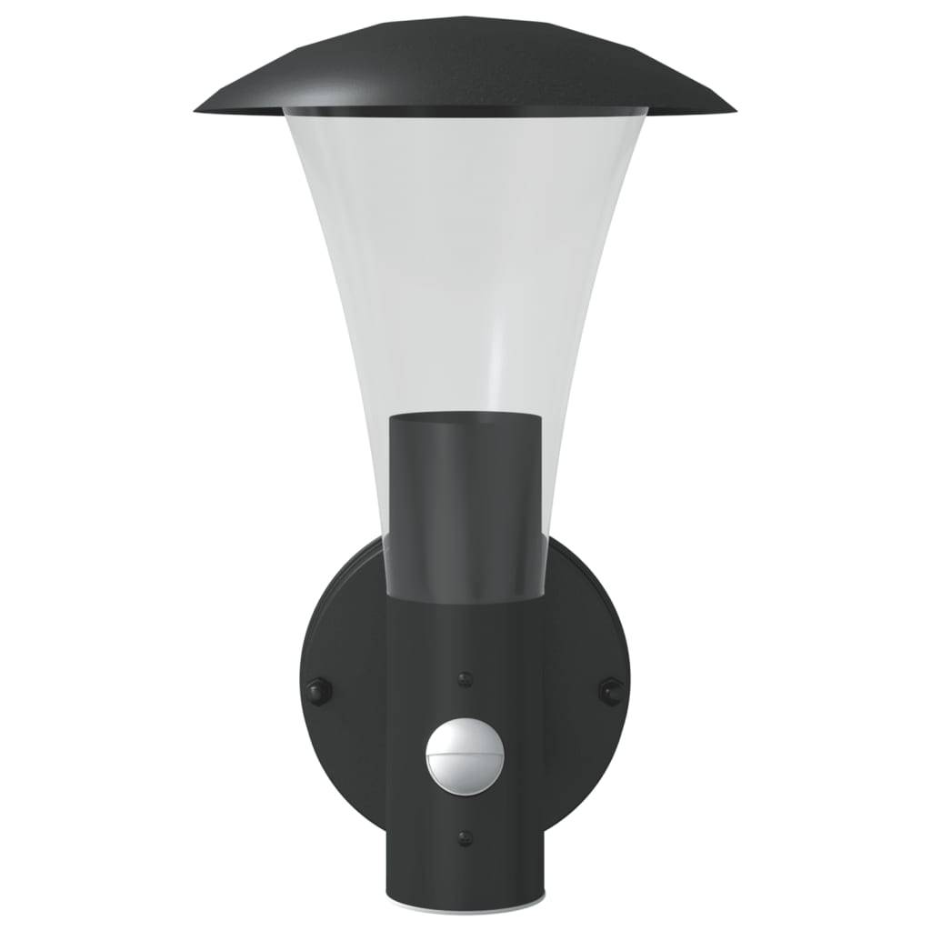 vidaXL Außenwandleuchten mit Bewegungsmelder 2 Stk. Schwarz Edelstahl