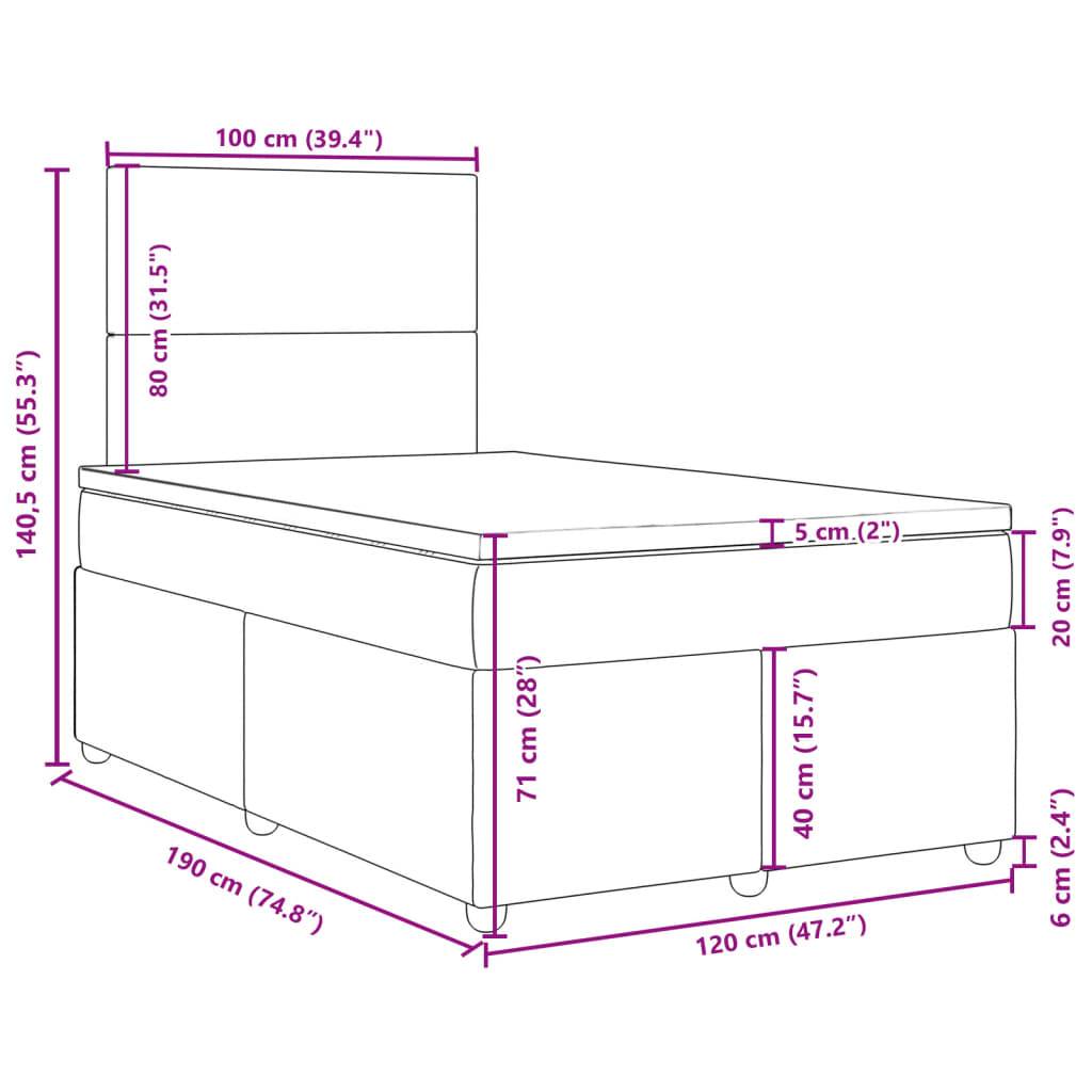 vidaXL Boxspringbett mit Matratze Blau 120x190 cm Stoff