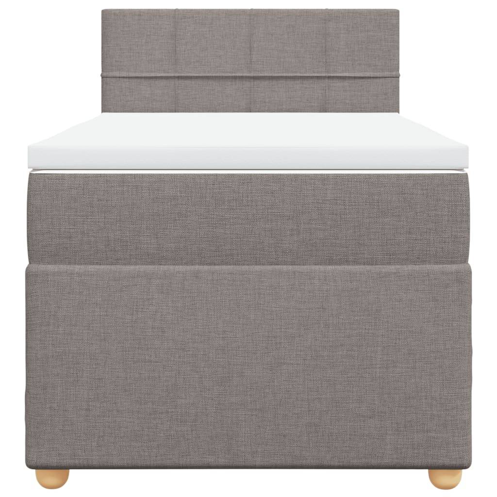 vidaXL Boxspringbett mit Matratze Taupe 90x190 cm Stoff