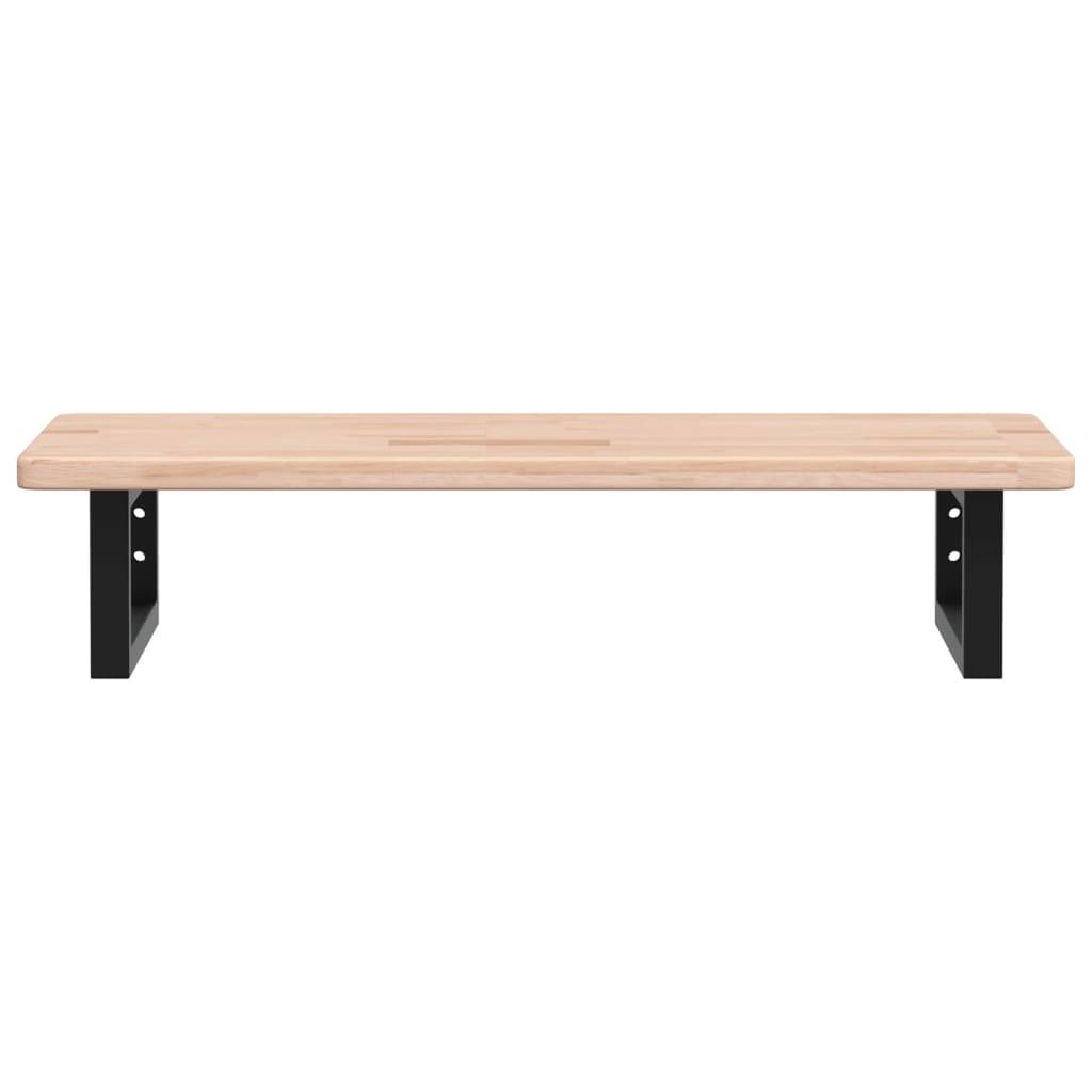 vidaXL Waschtischplatte mit Halterung Stahl und Massivholz Eiche