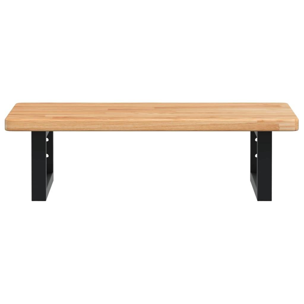 vidaXL Waschtischplatte mit Halterung Stahl und Massivholz Eiche