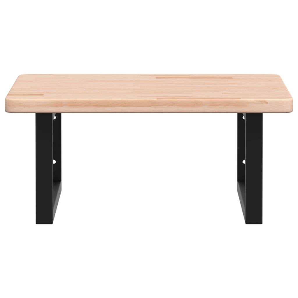 vidaXL Waschtischplatte mit Halterung Stahl und Massivholz Eiche