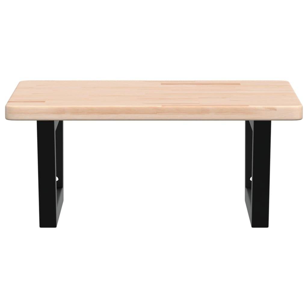 vidaXL Waschtischplatte mit Halterung Stahl und Massivholz Eiche